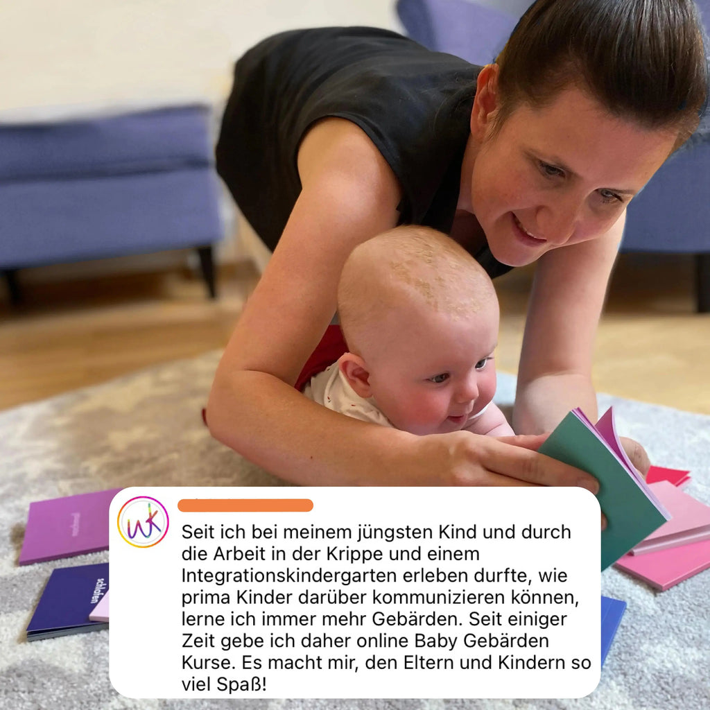 Babygebärden Bundle – Daumenkino Set und farbenfrohes Poster talking hands flipbooks