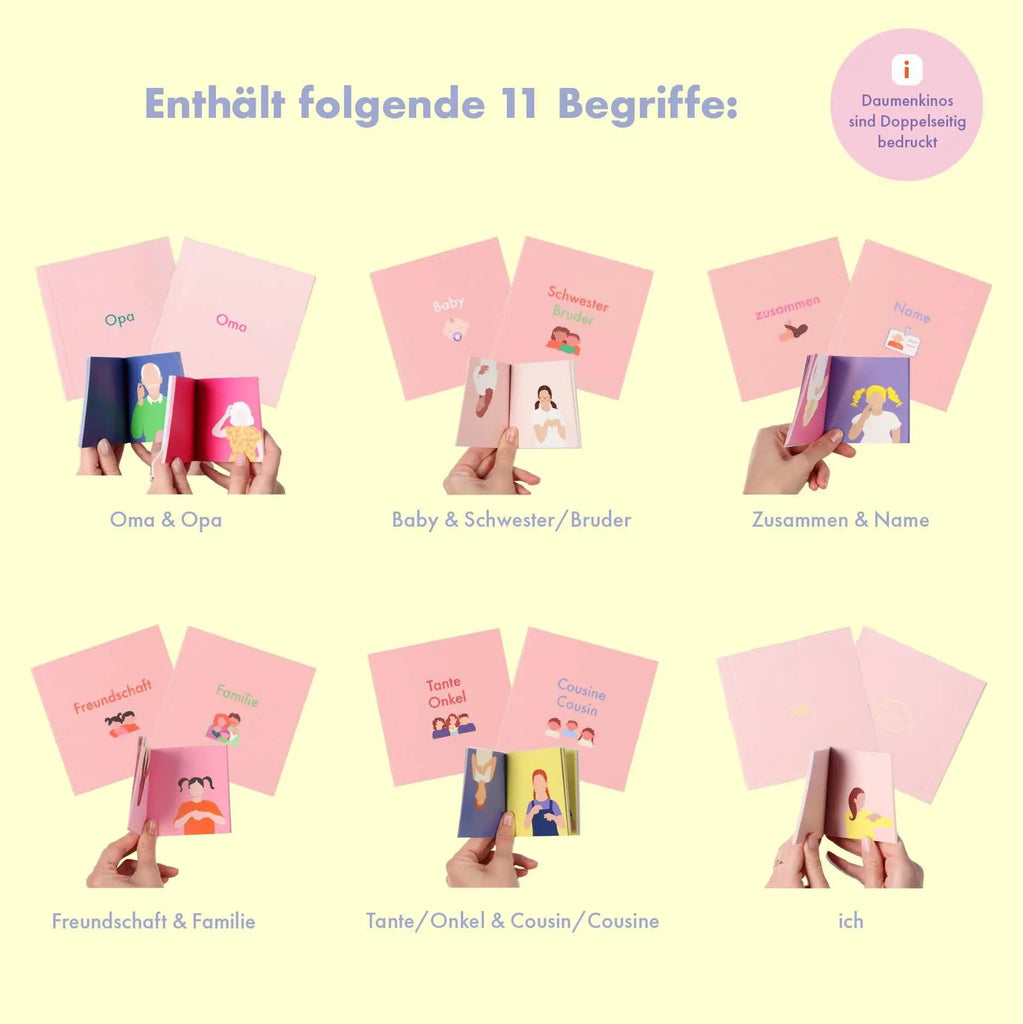 Familien Gebärden Set talking hands flipbooks