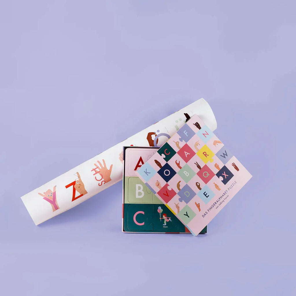 Fingeralphabet Bundle (Plakat A1 & Puzzle) talking hands flipbooks