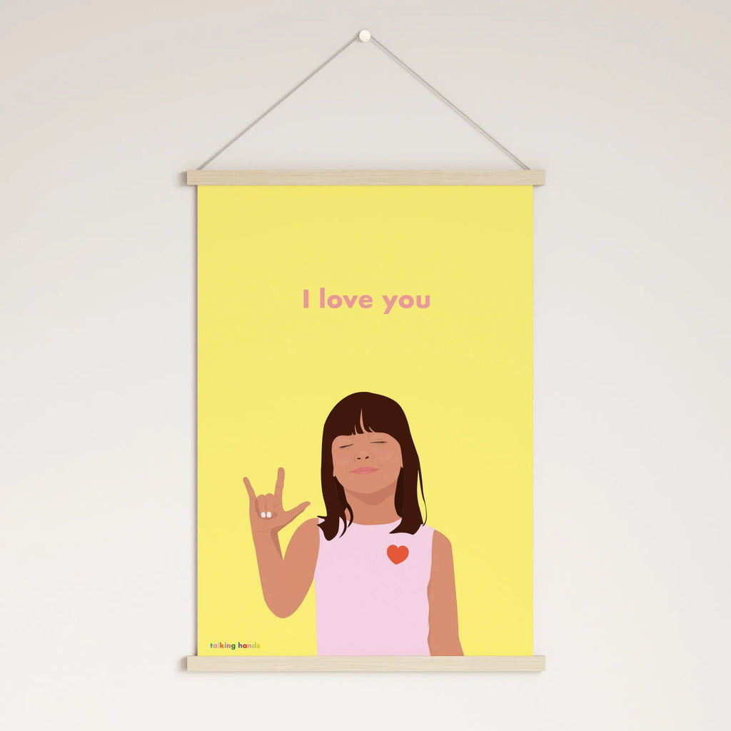 „I love you“ – Wendeposter in Gebärdensprache talking hands flipbooks