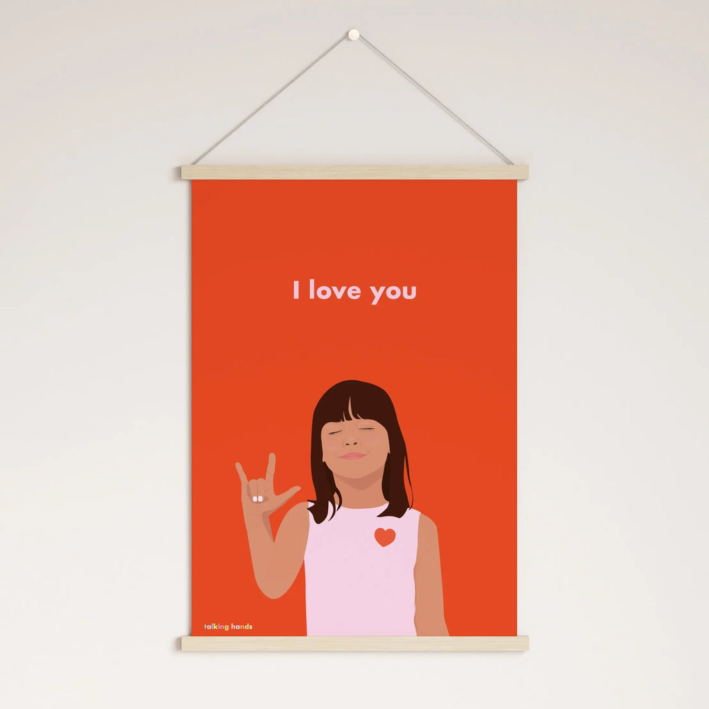 „I love you“ – Wendeposter in Gebärdensprache talking hands flipbooks