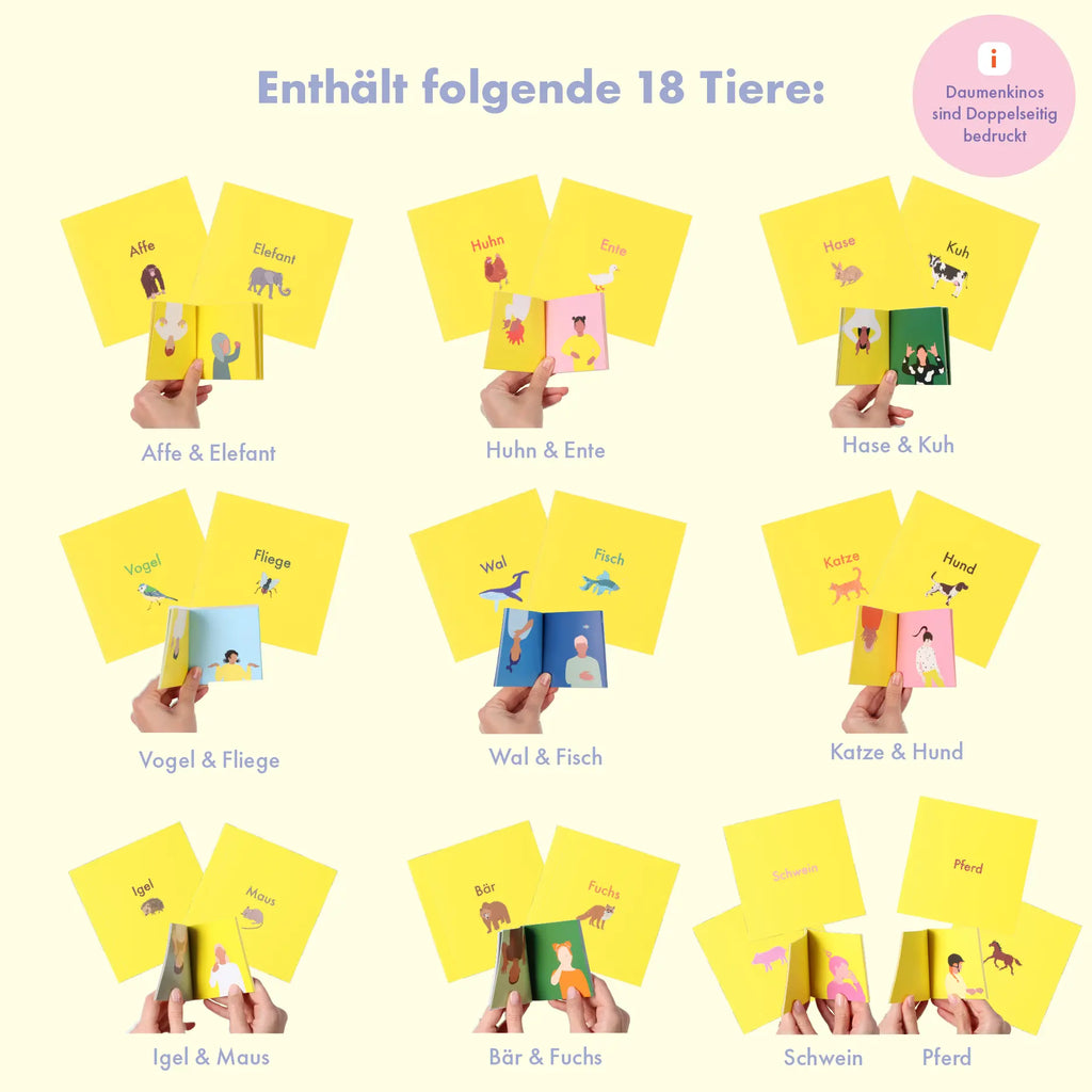 Tier-Sammlung Gebärden I talking hands flipbooks