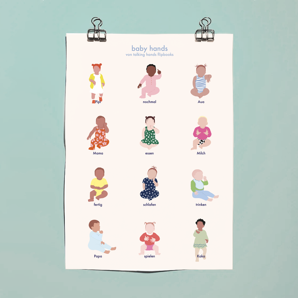 Poster für Babygebärden und Babyzeichensprache