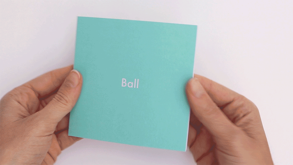 Dieses Daumenkino zeigt die Gebärde für den Begriff Ball